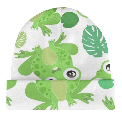 Cute Frog Pattern Kids Beanie Hat for for Girls Boys Children Cap Winter Knitted Chemo Cancer Headwear Accessories Gifts Decoration Black4