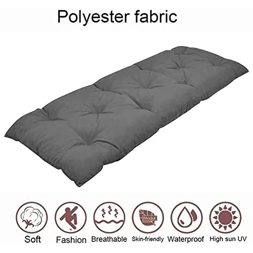 Coussin pour banc de jardin imperméable et rectangulaire matelassé gris