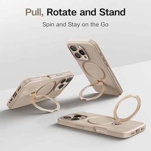 Image of TORRAS Q3 Fushion for iPhone 16 Pro Case, 360 Magnetic Stand, Clay Beige