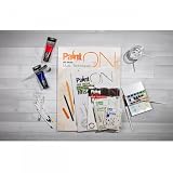 Clairefontaine 975048C – Blok rysunkowy PaintON Multi-techniques – 20 arkuszy papieru do technik mieszanych z wyraźną fakturą – biały – A5 14,8x21 cm 250 g