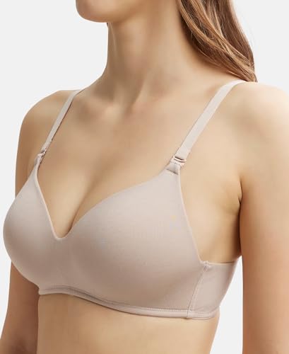 Image of Jockey JW11 Women Wirefree Padded Tencel Lyocell Elastane Stretch Full Coverage Multiway T-Shirt Bra with Adjustable Straps