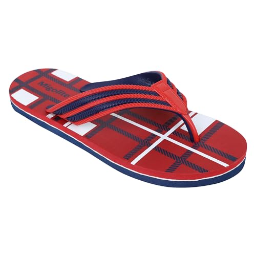 Image of Men's Stylish Checked Flip-Flops | Soft Sole Casual Slippers for Comfort
