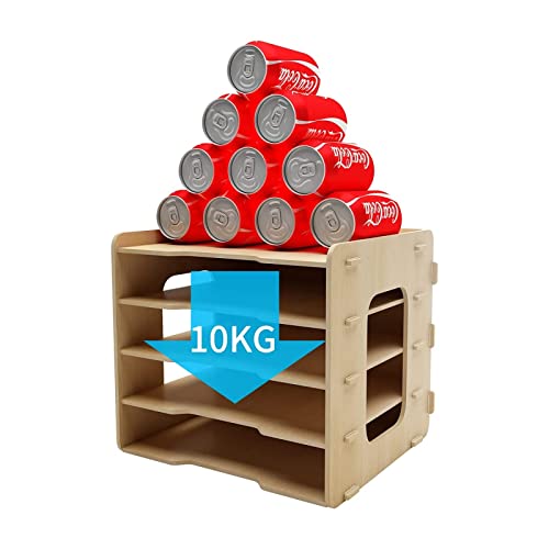 PUNCIA Archivador de Documentos A4 Bandeja Carta 5 Compartimentos Madera Escritorio Bandeja Organizador Archivador de Papel Sistema de Almacenaje para Oficina Estudio Escuela - imagen 4