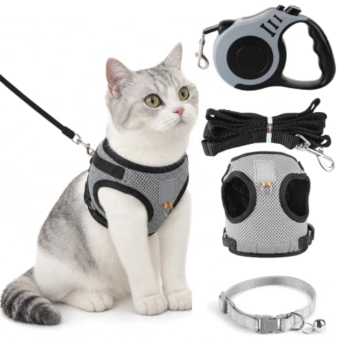 Arnés para gatos con correa, irrompible, ajustable