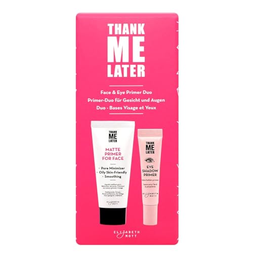 Image of Elizabeth Mott Thank Me Later Face & Eye Primer Bundle, 10g + 30g | Eye Primer & Face Primer Set: Pore Minimizing Soft-Matte Face Primer & Crease-Free Eye Primer, Long-Wearing Makeup
