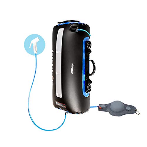 ducha portatil camper ducha solar para acampar bolsa de TPU de 20 l con manguera larga extraíble bomba presión boquilla pantalla de temperatura Bolsa de baño de escalada plegable ligera al aire libre