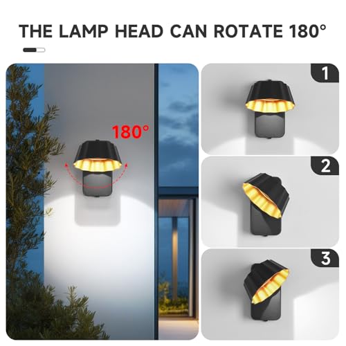 Luz de pared interior exterior giratoria 180° KAWELL con protección impermeable IP65 7