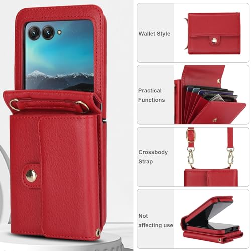 Étui Moto Razr Plus 2023 rouge à bandoulière pour garder les mains libres en ville