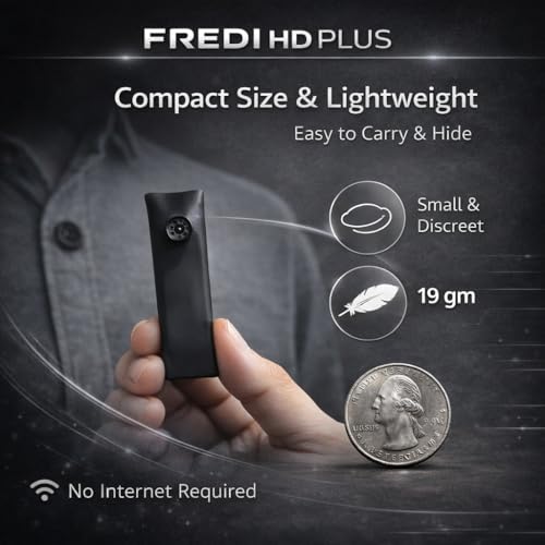 Image of FREDI HD PLUS Button Wearable Mini Cam, No WiFi No App Required, 1080P Video & Audio Recording, One Button Operation, Small Clip Device with Memory Card Support for Daily Use