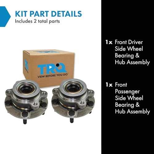 Image of TRQ Front Left and Right Wheel Bearing & Hub Assembly Set 2 Piece for 2011-2017 Nissan Juke 2011-2012 Leaf