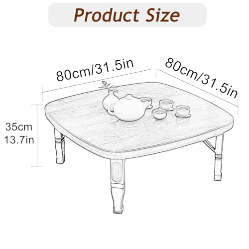 Table basse carrée pliante japonaise pour optimiser l'espace des petits salons - 3