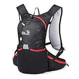 buffup® Pequeña mochila multifuncional para deportes al aire libre: senderismo, ciclismo, montaña, esquí y camping (Negro)