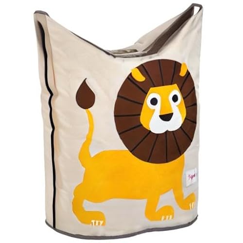 3 Sprouts - Cesta Ropa Sucia Bebe con Diseño Divertido - Ideal para Cesto Ropa Sucia Infantil - Almacenaje para Cesto de Juguetes - Cesto Ropa Bebe y Ropa Sucia Bebe - León