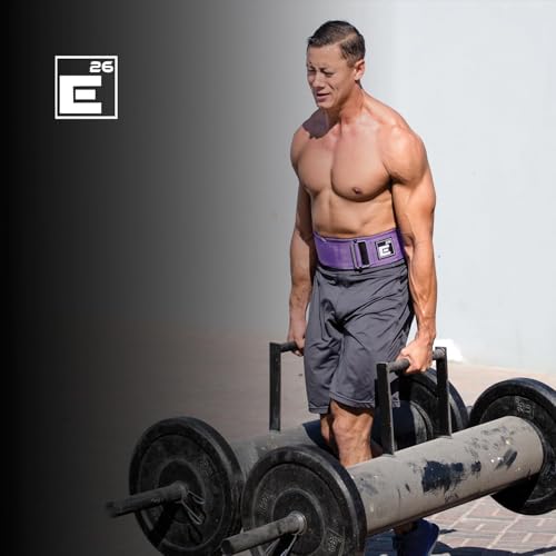 Self-Locking Weight Lifting Belt | Premium Weightlifting Belt for Serious Functional Fitness, Weight Lifting, and Olympic Lifting Athletes (Extra Small, Purple) - Thumbnail 7