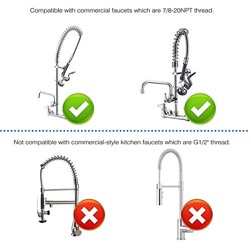 Mitigeur de cuisine douchette extractible laiton noir mat tête de rechange polyvalente - 8