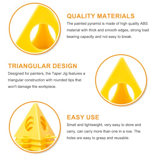 Sixfolo Maler Pyramiden 40 Stück Kunststoff Pyramidenständer Mini Kegel Malständer Dreieckige FarbstäNder für Leinwände Pyramiden Stands Set für Leinwand Schranktür Möbel,Gelb und Rot