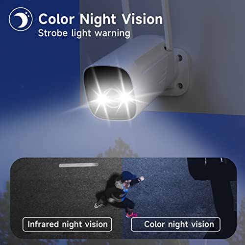 2K Security Cameras Wireless Outdoor With Spotlight,15000Mah 365 Days Long-Lasting Battery Powered Wifi Surveillance Camera With Color Night Vision,2-Way Audio,Work With Alexa,No Monthly Fee-3 Pack #TOP2