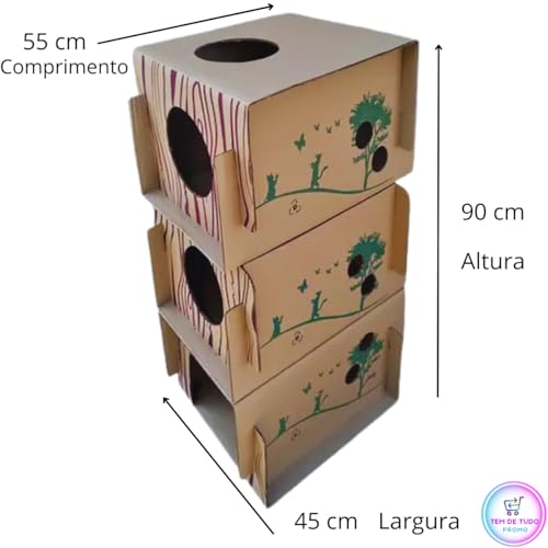 Toca Para Gatos Condomínio Casinha Brinquedo de papelão reciclável biodegradável CONDOCAT