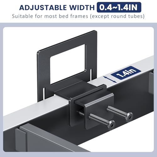 YIADDTION 6 PCS Anti‑Slip Mattress Slide Stopper Grippers, Heavy Duty Metal Bed Frame Holder in Place, Keep Mattress from Sliding Gripper, Adjustable, Black - Thumbnail 6