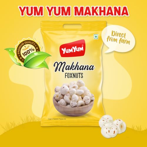 Image of Yum Yum High Protein Makhana (Foxnut) 200 g, Phool Makhana for Prasadam, Healthy Snacking, Fasting