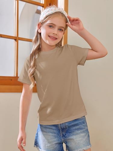 Image of Girls Short Sleeve T Shirts Kids Summer Tops Crewneck Tees 5-14 Years