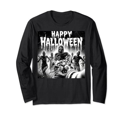 Mummia Costume di Halloween Uomo Donna Mummia Paura Cat Selfie Maglia a Manica