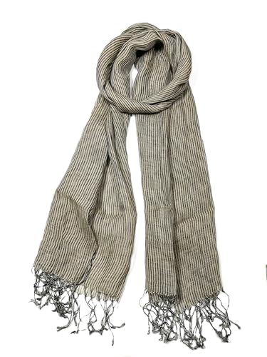 Image of Shanlin Unisex Natural Color 100% Linen Scarves for Men and Women