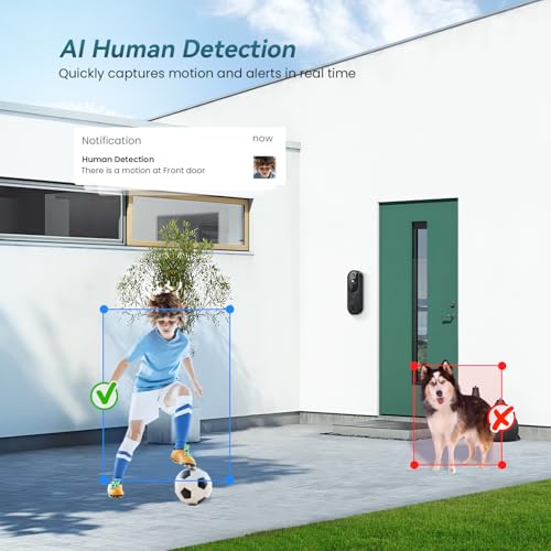 Orbitell Wireless Wi-Fi Video Doorbell Camera with Two Way Audio, AI Motion Detection, Night Vision and Cloud Storage, 2.4G Wi-Fi only thumbnail 8