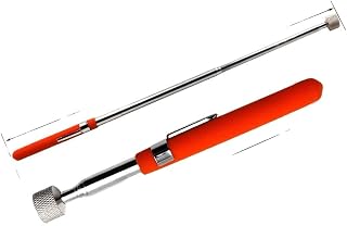 Magnetic Retractable Pickup Suction Iron Rod Portable Multifunctional Extractor Pen Clip Automotive Repair Tools(10 pounds Orange)