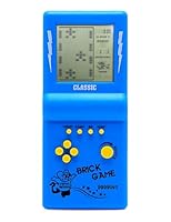 CZT Großbild-Ziegel Spielkonsole klassisches Puzzle eingebaut 23 Spiele Geschwindigkeit/Schwierigkeitsgrad einstellbar mit 2 AA-Batterien (Nicht im Lieferumfang enthalten) (Blau)