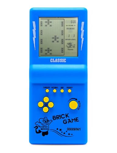 CZT Nouvelle Console de Jeu en Brique Grand écran Puzzle Nostalgique Classique Intégré 23 Jeux Vitesse/Difficulté Réglable Alimenté par 2 Piles AA (Non incluses) Meilleur Cadeau (Bleu)