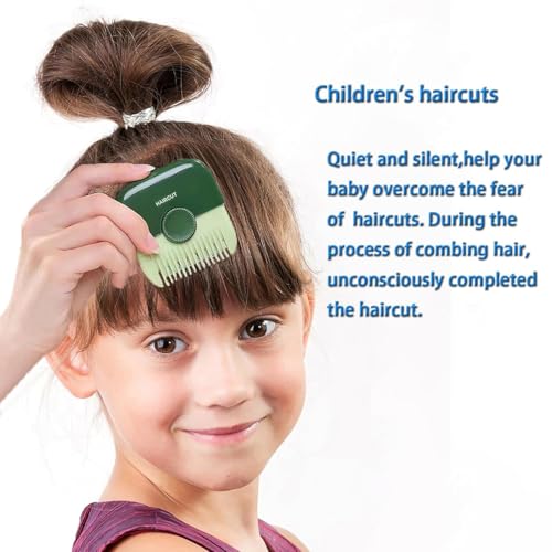 Image of 2-in-1 Hair Trimmer and Comb for Kids, Safe Blade Razor for Baby Hair Cutting, Portable Hair Grooming Tool, ABS Plastic, Manual