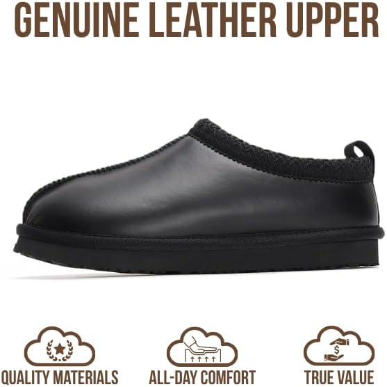 Project Cloud 100% Genuine Leather Womens Slippers with Genuine Australian Shearling Fur Lining Slippers for Women - Non-Slip EVA with Memory Foam Fuzzy Slippers Women Footwear (Nerita) - Image 3