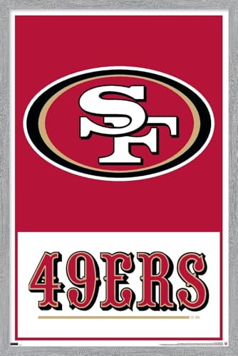 Trends International NFL San Francisco 49ers - Logo 21 Wall Poster, 22.4L x 14.7W, Gray Framed Version