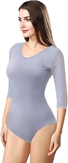 maillot danza ballet mujer body de baile Ballet malla Color sólido elástico sin espalda,leotardo body de danza ballet adulto body bailarina negro para mujer,maillot de ballet/danza