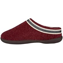 Clarks Womens Wool Felt Clog Slippers JMH1319T - Warm Cozy Plush Faux Fur Lined - Indoor Outdoor House Slipper for Women