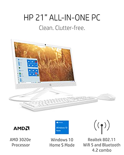 Hp 21 All-In-One Pc, Amd 3020E Processor, 4 Gb Ram, 128 Gb Ssd Storage, 20.7-Inch Full Hd Display, Windows 10 Home In S Mode, Adjustable Screen, Privacy Camera, Dual-Array Mics (21-B1010, 2021) #TOP1