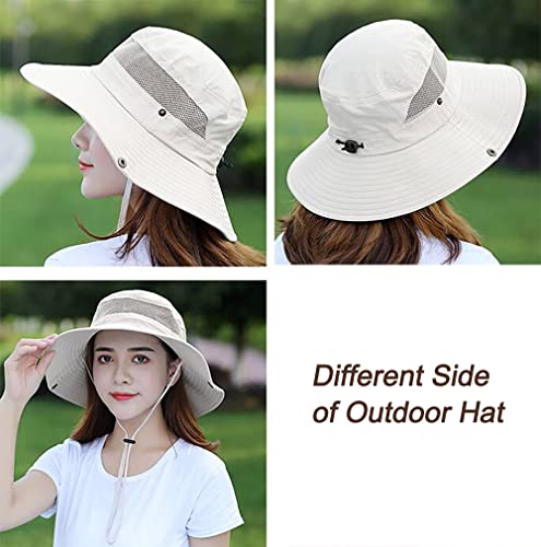 Women Summer Mesh Sun Hat Beach Fishing Hat With Upf 50+ Uv Protection Summer Beach Hiking Beige #TOP2