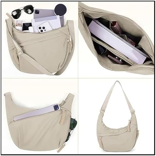Quantifyn Crossbody Bag,New Women's Fashion Plain Color Nylon Crossbody Hobo Bag with Adjustable Strap,Spacious Design4