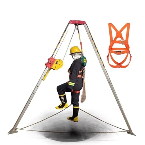Teles - Trípode para espacios reducidos, kit de rescate resistente con arnés de seguridad, equipo de apoyo contra incendios para túneles de aguas residuales, sistema Anticaduta (1200)