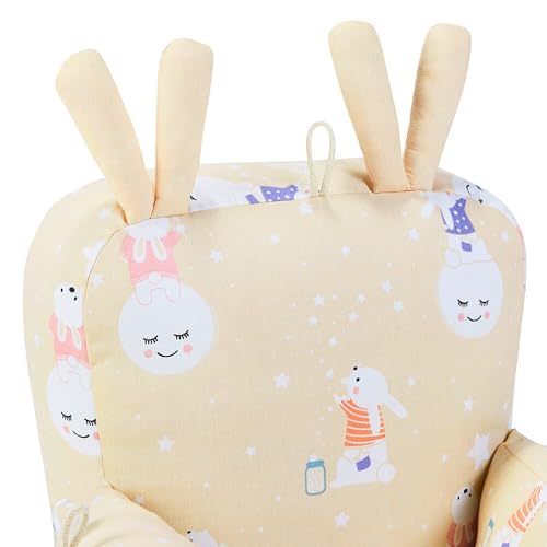 Image of haus & kinder 100% Cotton Poplin Adjustable Pillow Cum Seat for 6 to 9 Months, Head Protector for Safety, Multi Color, Size H 31cm W 21cm, Serene Dreamscape, 1Pc