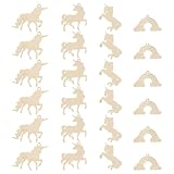 GETAJGHSD Rebanadas en Blanco de Madera Forma de Unicornio para Manualidades Diy, Diseño Sencillo y Apariencia Encantadora, Ideales para Decoraciones Artesanales