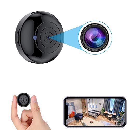 [2021 Version] FECOMI Mini Spy WiFi Camera 1080P Small Portable Wireless Nanny Cam w/Auto Night Vision/Motion Activated Alarm , Security Surveillance Cam Video /Audio Recording for Live Remote View