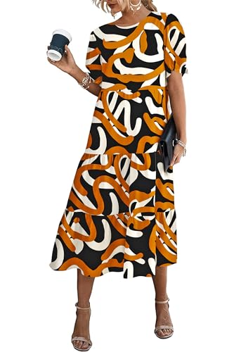 PRETTYGARDEN Summer Dresses for Women 2025 Casual Floral Boho Midi