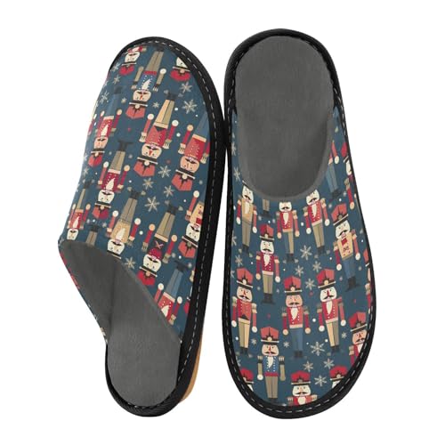 Slippers for Women Nutcracker Pattern Soft Winter Warm Shoes Indoor Outdoor Non-Slip House Travel Slippers