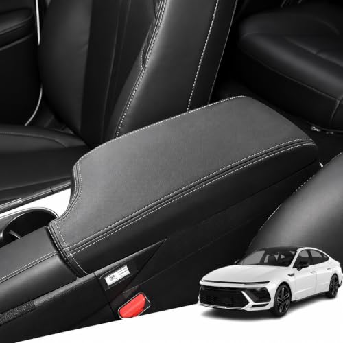 Great-luck PU Leather Armrest Cover for Hyundai Sonata 2024-2026