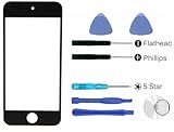 Black Front Outer Glass Lens Display Panel for Ipod Touch 5 5th Generation Replacement Part (LCD & Digitizer Not Included) + Repair Tools Kit