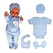 Blue Eyes Neugeborenen Baby Krankenhaus Jungen natürliche Baumwolle Jacquard Erstausstattung Sommer Herbst Geschenk Set Ausstattung Geschenkset Bekleidungsset mit 6 Teilig für Babys 0-4 Monate (Blau)