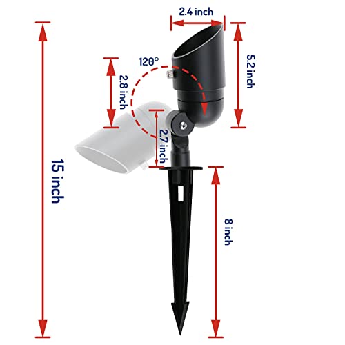 4W Led Landscape Lights Low Voltage Landscape Lighting Spotlights Gl103-Bkled8 Ac/Dc 12V Warm White Waterproof For Driveway,Yard, Lawn,Patio,Walls,Trees,Flags,Outdoor Light (Black, 8 Pack) #TOP1