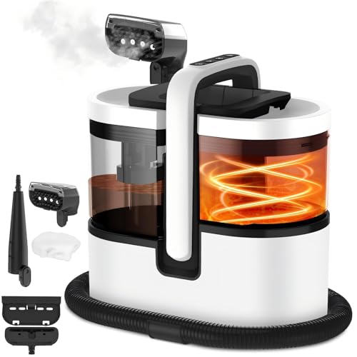 Carpet Cleaner Machine & Spot Cleaner 1800 W 100 C Steam Cleaner 15s Quick Heating 18 Kpa Upholstery Cleaner with Strong Suction Power Portable Steamer for Cleaning Sofa Carpet Upholstery